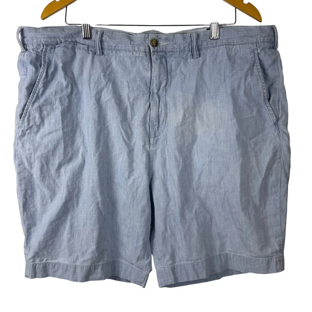 Polo Ralph Lauren Shorts‎ Men 40 Light Blue Classic Fit Linen Blend Golf